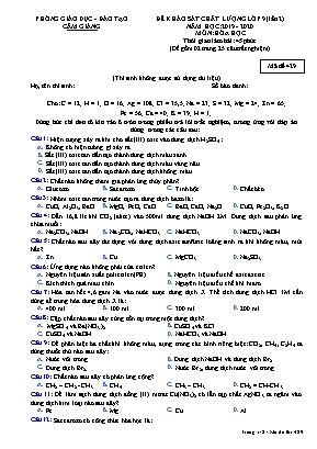 Đề khảo sát chất lượng Lớp 9 (Lần 2) môn Hóa học - Mã đề 429 - Năm học 2019-2020 - Phòng giáo dục và đào tạo Cẩm Giàng